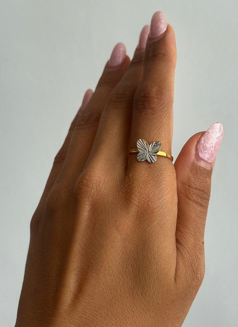 انگشتر طلا 18 عیار زنانه اپال گلد مدل پروانه تراش کد sh0403 سایز 58