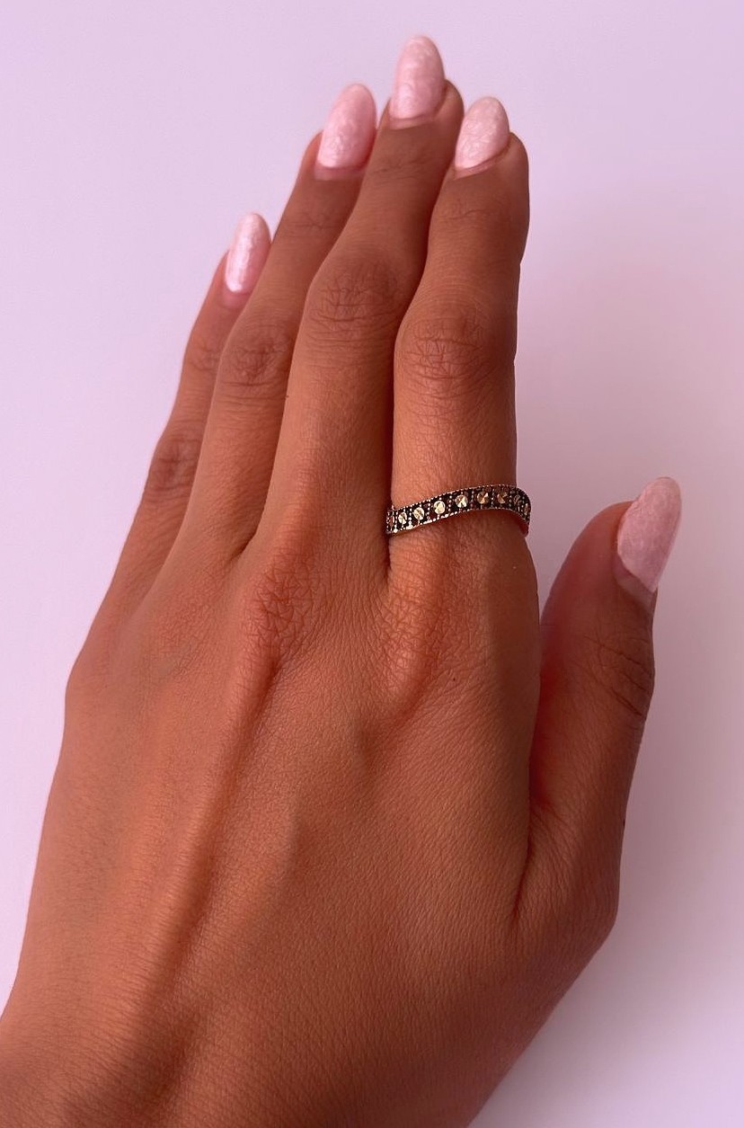 انگشتر طلا 18 عیار زنانه اپال گلد مدل میهن سیاه قلم ماریا کد sh0405 سایز 58