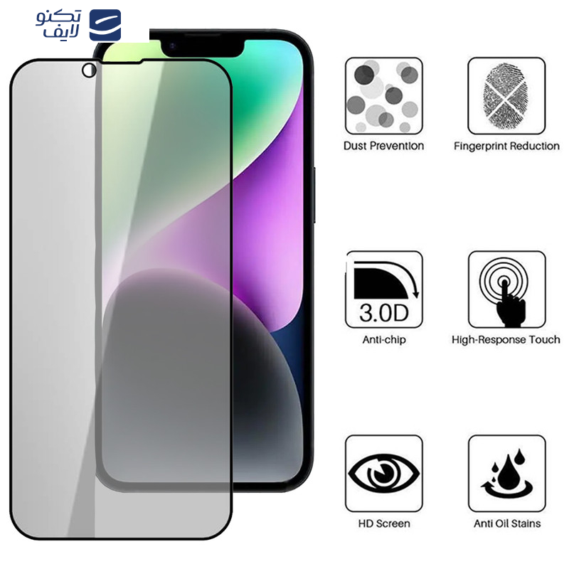 gallery-محافظ صفحه نمایش حریم شخصی گوشی اپل iPhone 16e 14 13 Pro 13 بوف مدل 5D Privacy copy.png