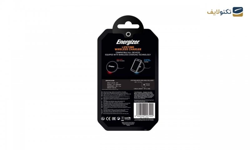 کابل و پد شارژر بی سیم انرجایزر مدل WLACBLBKM