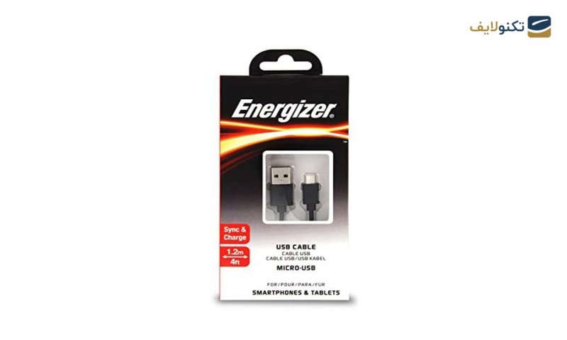 کابل میکرو USB انرجایزر مدل C12UBMCGBK4 به طول 1.2 متر