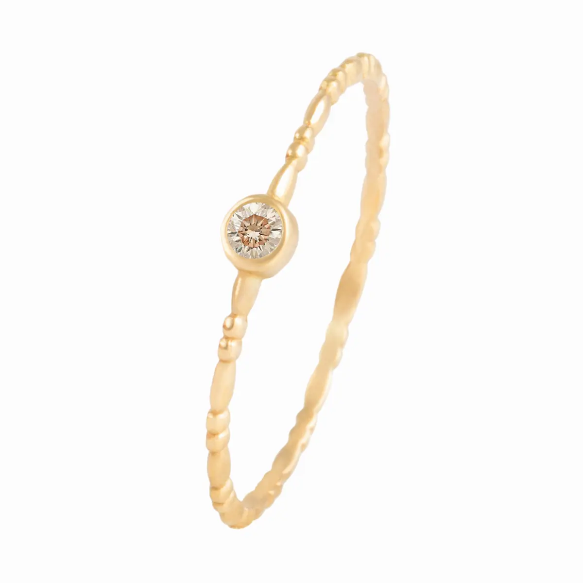 انگشتر طلای 18 عیار زنانه بان گالری مدل نگینی ژولیت شامپاینی