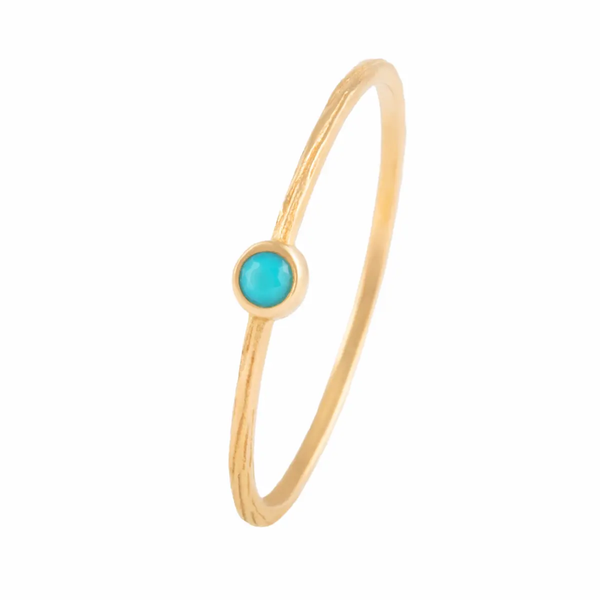 انگشتر طلای 18 عیار زنانه بان گالری مدل نگینی میلا فیروزه ای