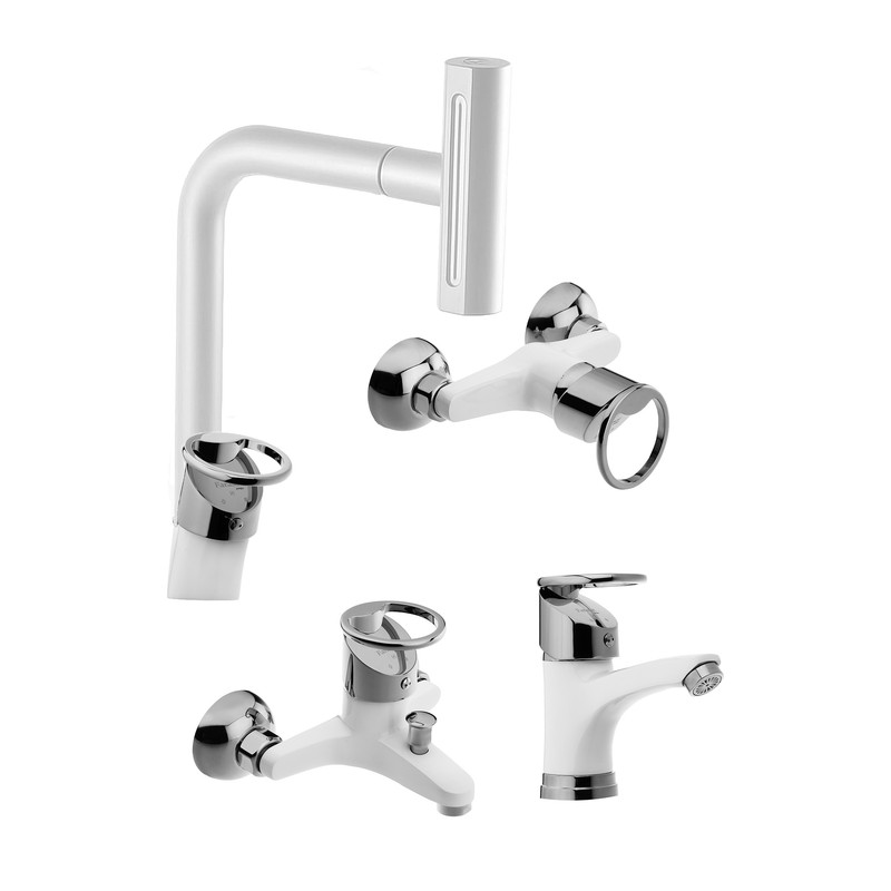 ست شیرآلات توفیق مدل النگویی آبشاری چهارحالته مجموعه 6 عددی