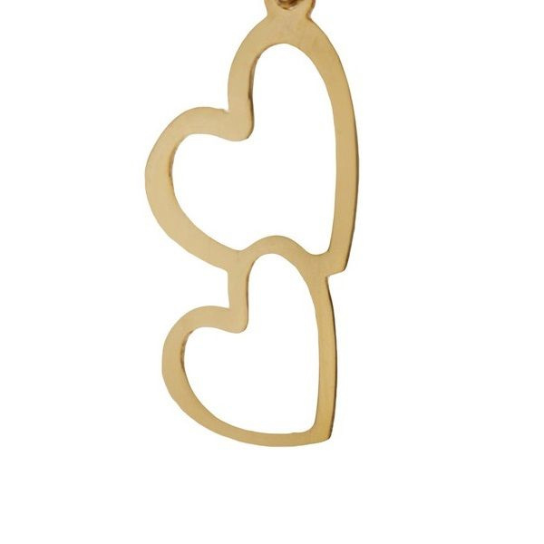 آویز گردنبند طلا 18 عیار شمیم گلد گالری مدل دو قلب