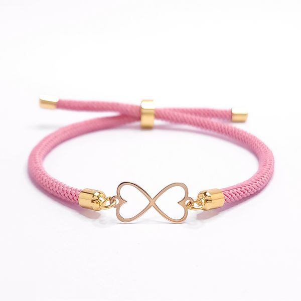 دستبند طلا 18 عیار زنانه شمیم گلد گالری مدل قلب بی نهایت