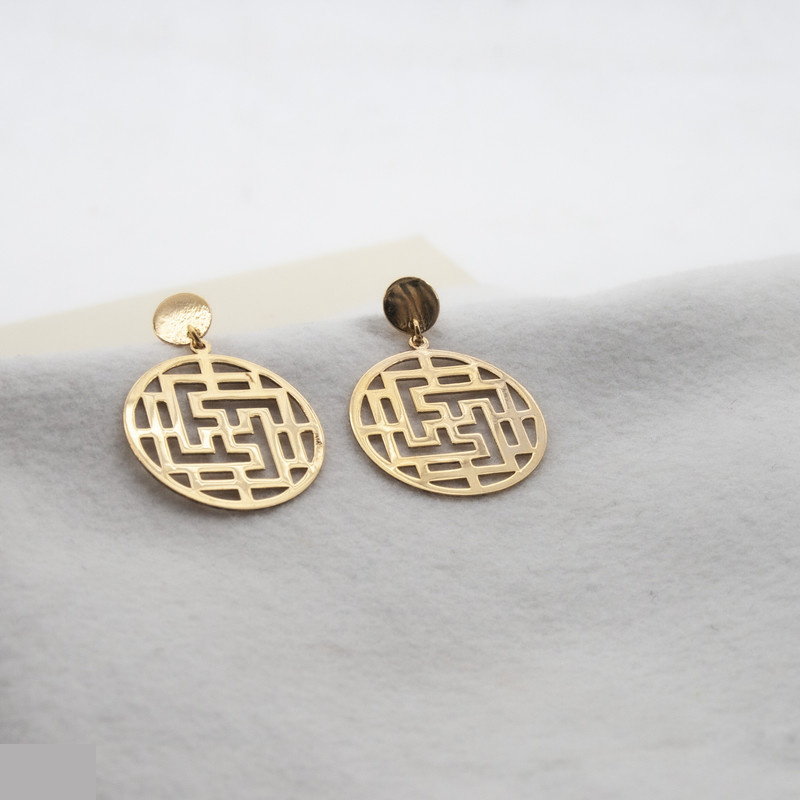 گوشواره طلا 18 عیار زنانه شمیم گلد گالری مدل DE86