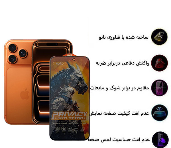 محافظ صفحه نمایش حریم شخصی اپیکوی مدل Knight Privacy مناسب برای گوشی موبایل اپل iPhone 17 Pro Max