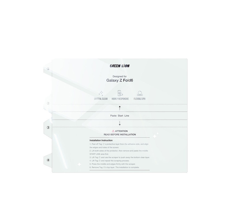 محافظ صفحه نمایش گرین لاین مدل Crystal Clear View مناسب برای گوشی موبایل سامسونگ Galaxy Z Fold 6