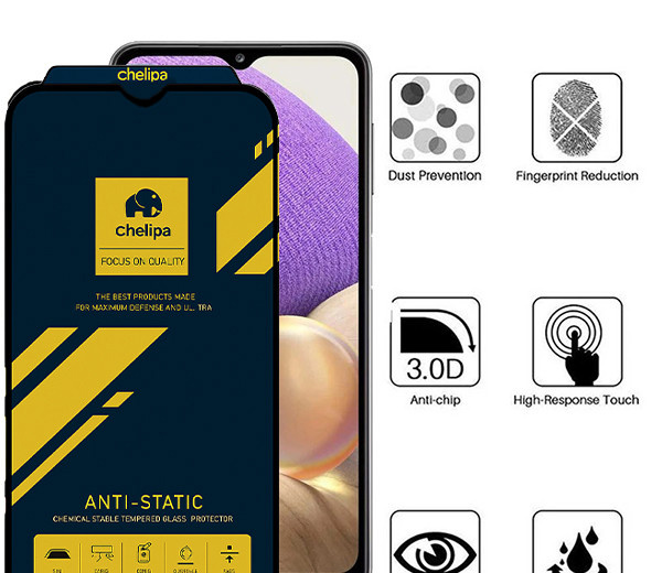 محافظ صفحه نمایش اپیکوی مدل Chelipa Anti-Static مناسب برای گوشی موبایل سامسونگ Galaxy A23/A13/A12/A32 5G/M12/M32 5G/A03s/A03/A03 Core/A02s/A02/A12 Nacho