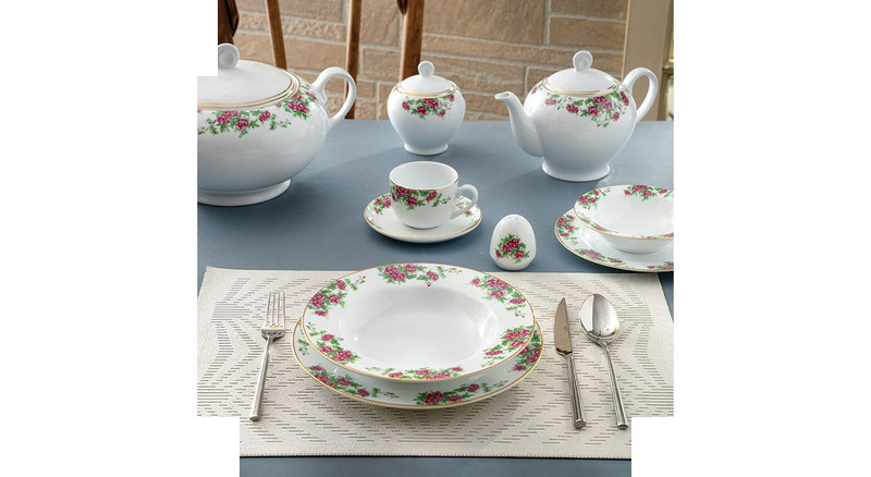 سرویس غذاخوری 102 پارچه چینی زرین ایران سری ایتالیا اف مدل Bidgol درجه عالی