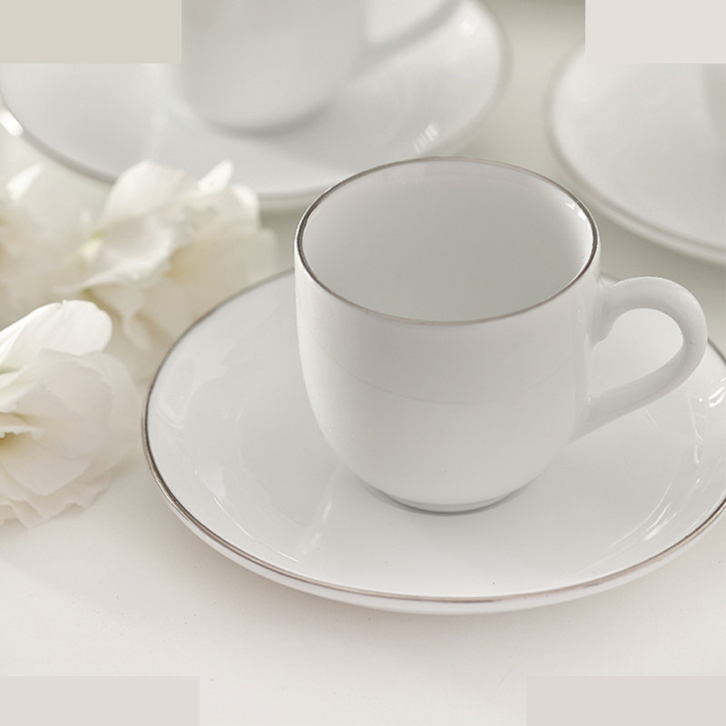 ست فنجان و نعلبکی 12 پارچه قهوه خوری چینی زرین ایران مدل ایتالیا 6 سمن درجه عالی