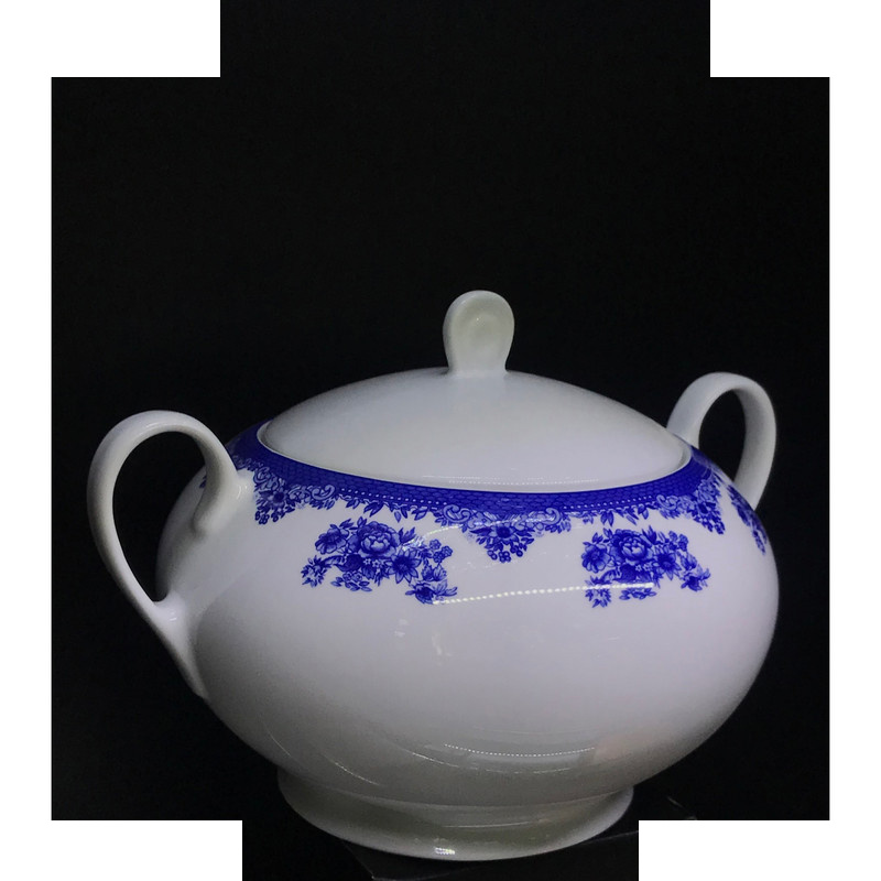 سوپ خوری چینی زرین ایران مدل ایتالیا اف 3650 فلورانس سرمه ای درجه 3