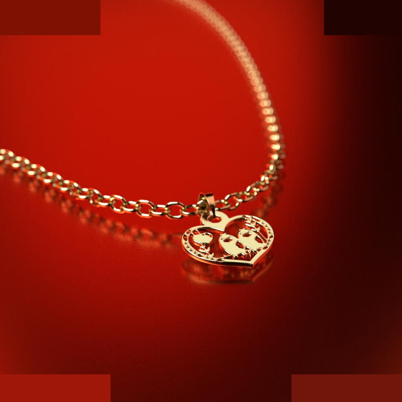 نیم ست طلا 18 عیار زنانه مدوپد مدل قلب و دو پرنده کد NA10147