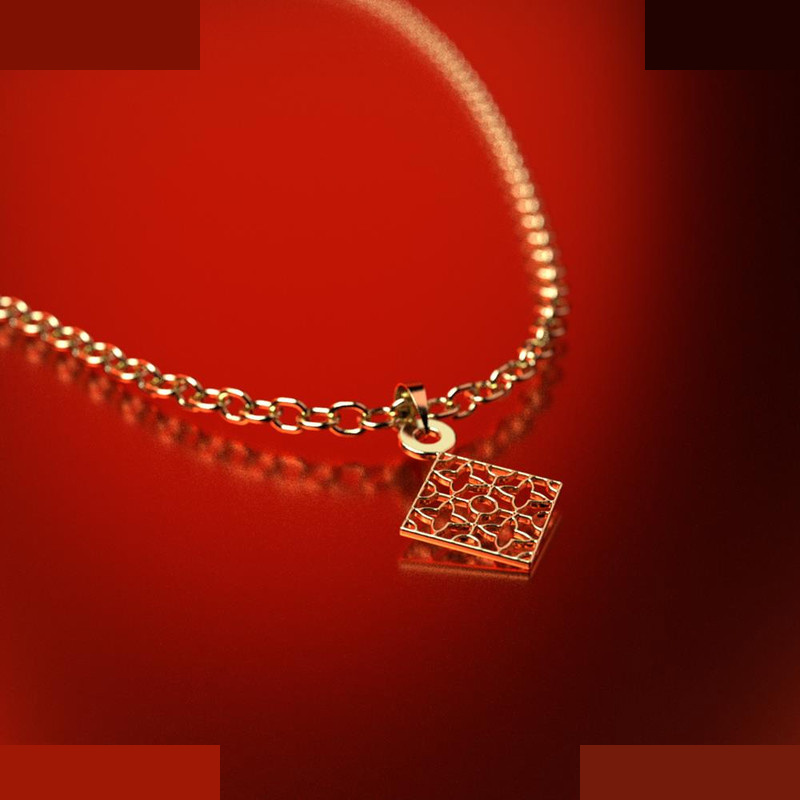 نیم ست طلا 18 عیار زنانه مدوپد مدل لوزی کد NA10487