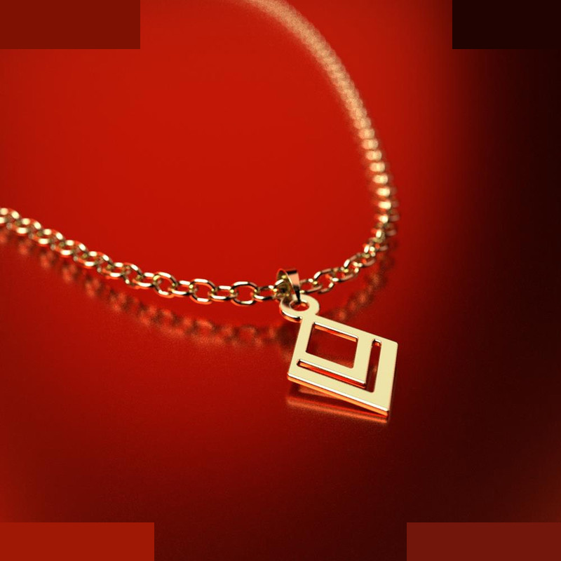 نیم ست طلا 18 عیار زنانه مدوپد مدل لوزی کد NA10501