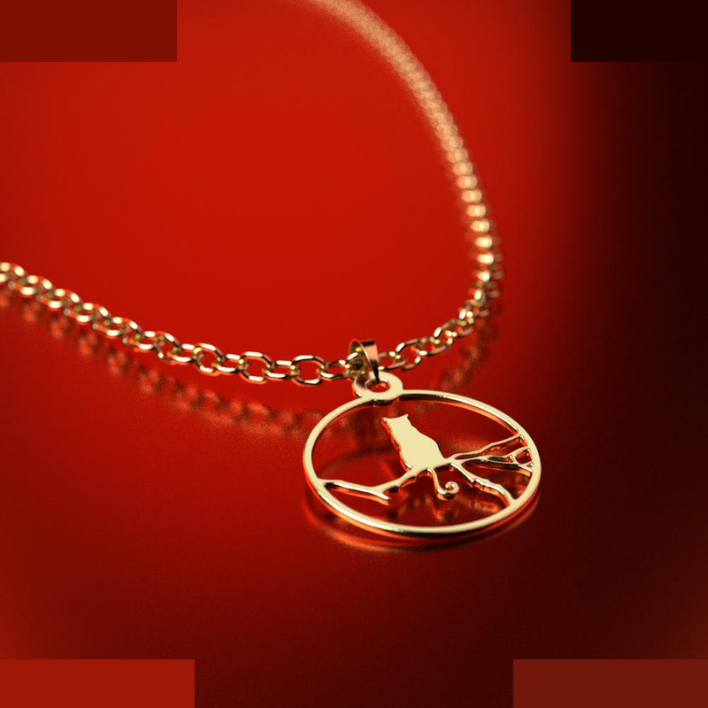 نیم ست طلا 18 عیار زنانه مدوپد مدل گربه کد NA12444