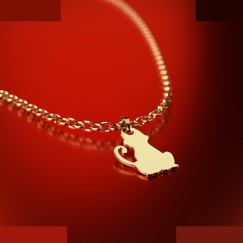 نیم ست طلا 18 عیار زنانه مدوپد مدل گربه کد NA12543