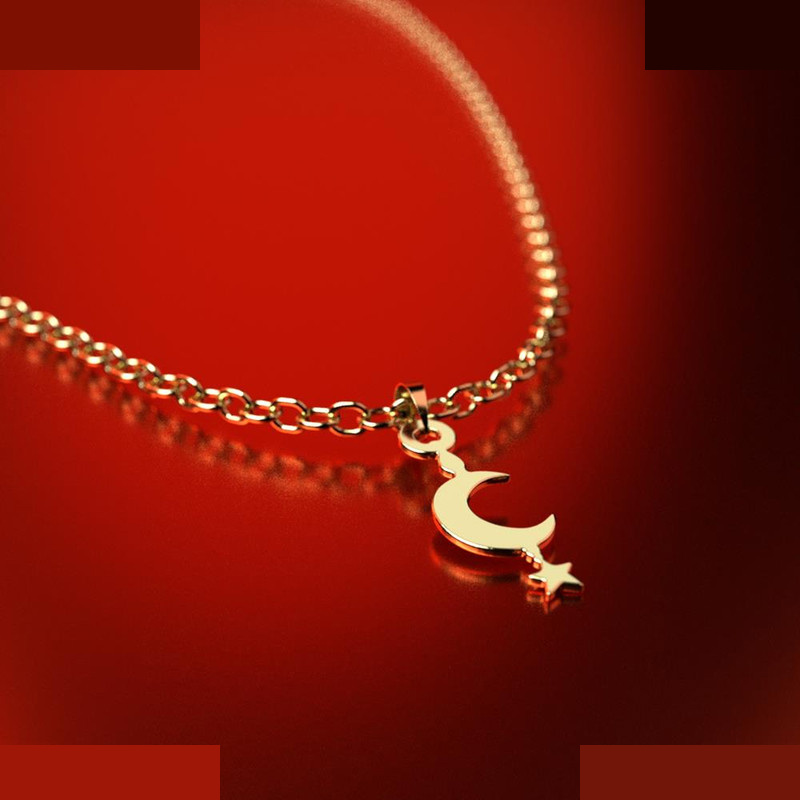 نیم ست طلا 18 عیار زنانه مدوپد مدل ماه و ستاره کد NA12580