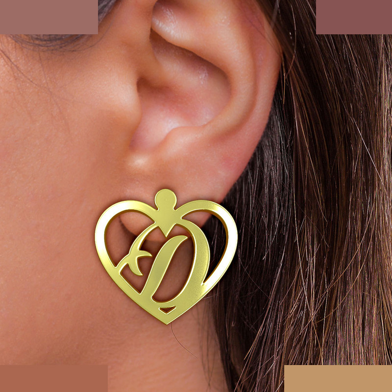 نیم ست طلا 18 عیار زنانه مدوپد مدل حرف D کد NA12848