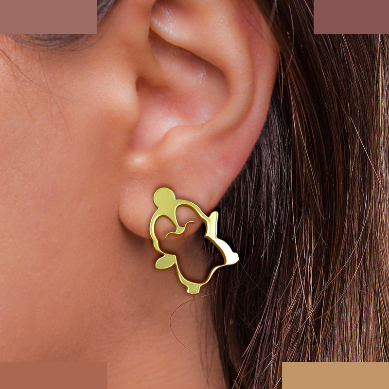 نیم ست طلا 18 عیار زنانه مدوپد مدل پنگوئن کد NA13016