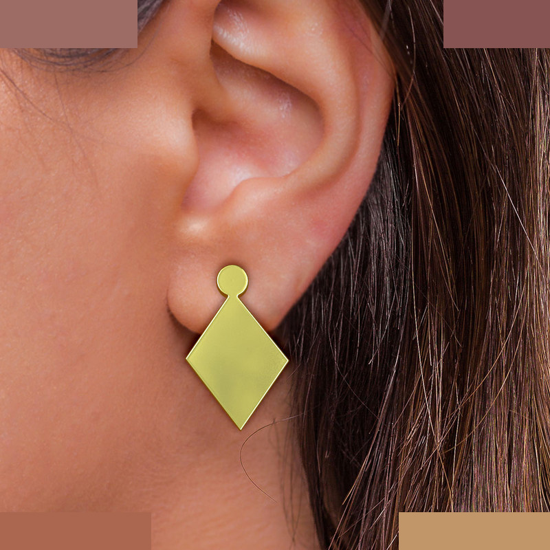 نیم ست طلا 18 عیار زنانه مدوپد مدل لوزی کد NA13954