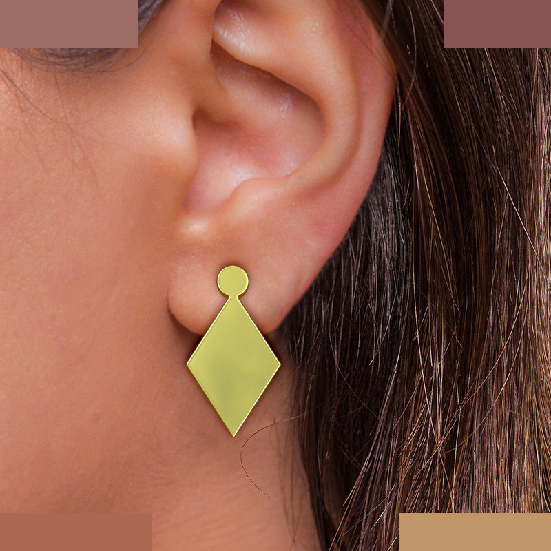 نیم ست طلا 18 عیار زنانه مدوپد مدل لوزی کد NA14871