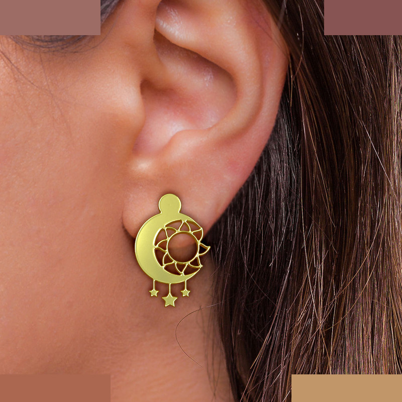 نیم ست طلا 18 عیار زنانه مدوپد مدل ماه کد NA15020