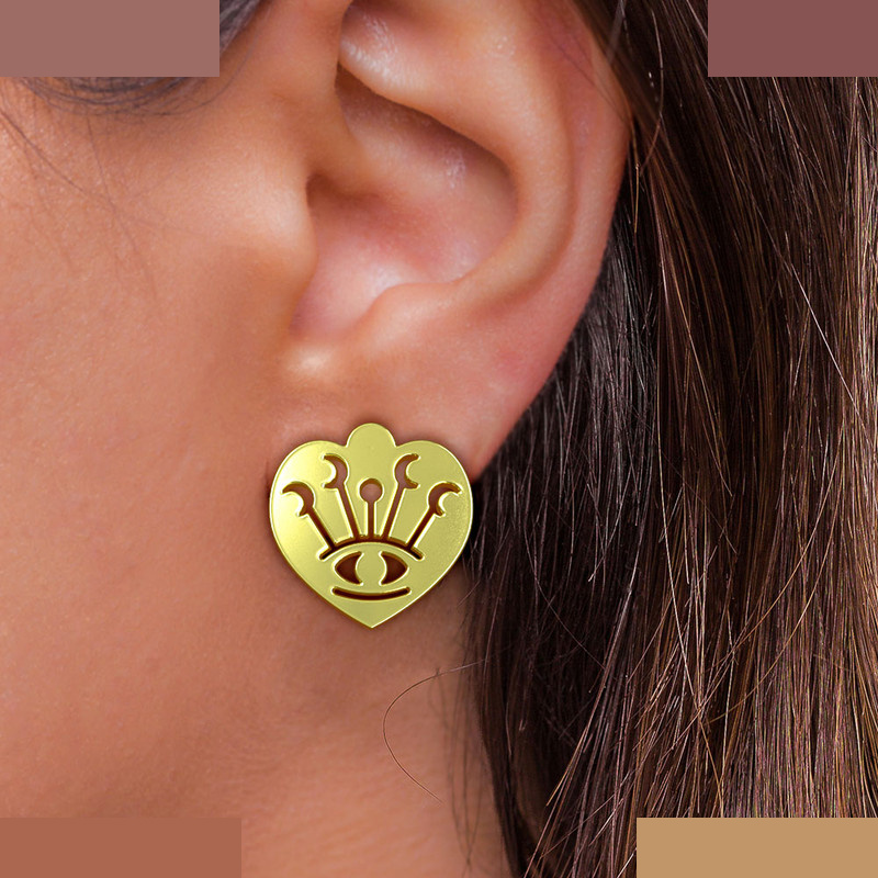 نیم ست طلا 18 عیار زنانه مدوپد مدل چشم کد NA15037