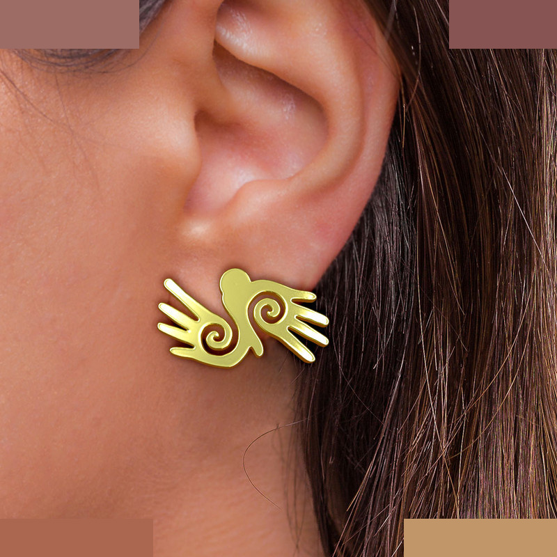 نیم ست طلا 18 عیار زنانه مدوپد مدل دست کد NA15092