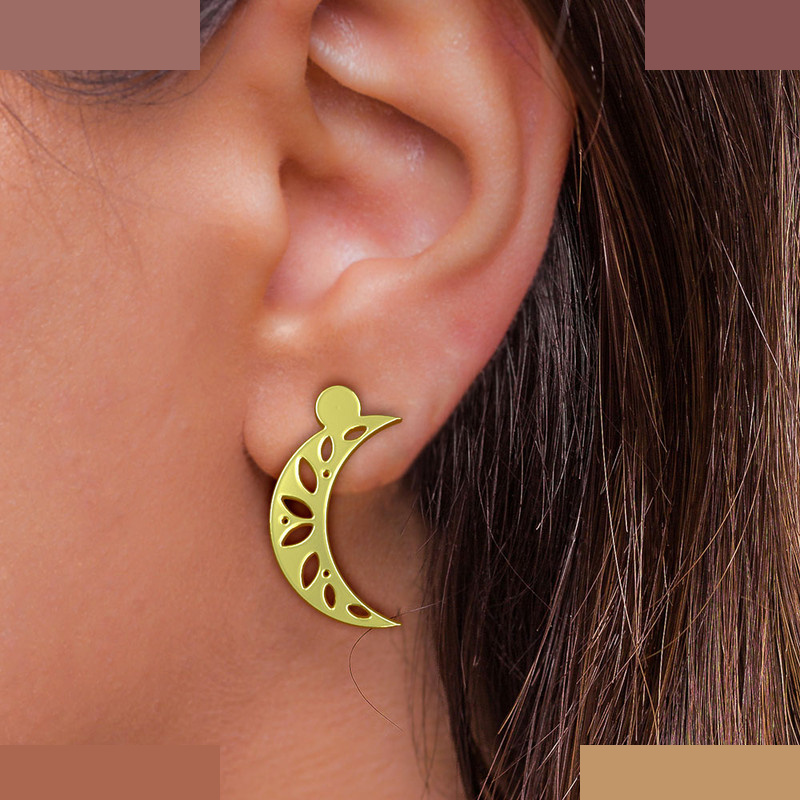 نیم ست طلا 18 عیار زنانه مدوپد مدل ماه کد NA15096