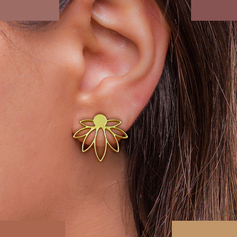 نیم ست طلا 18 عیار زنانه مدوپد مدل برگ کد NA15224