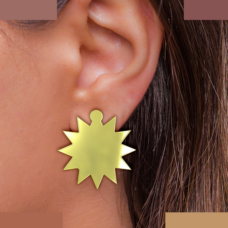 نیم ست طلا 18 عیار زنانه مدوپد مدل ستاره کد NA15638