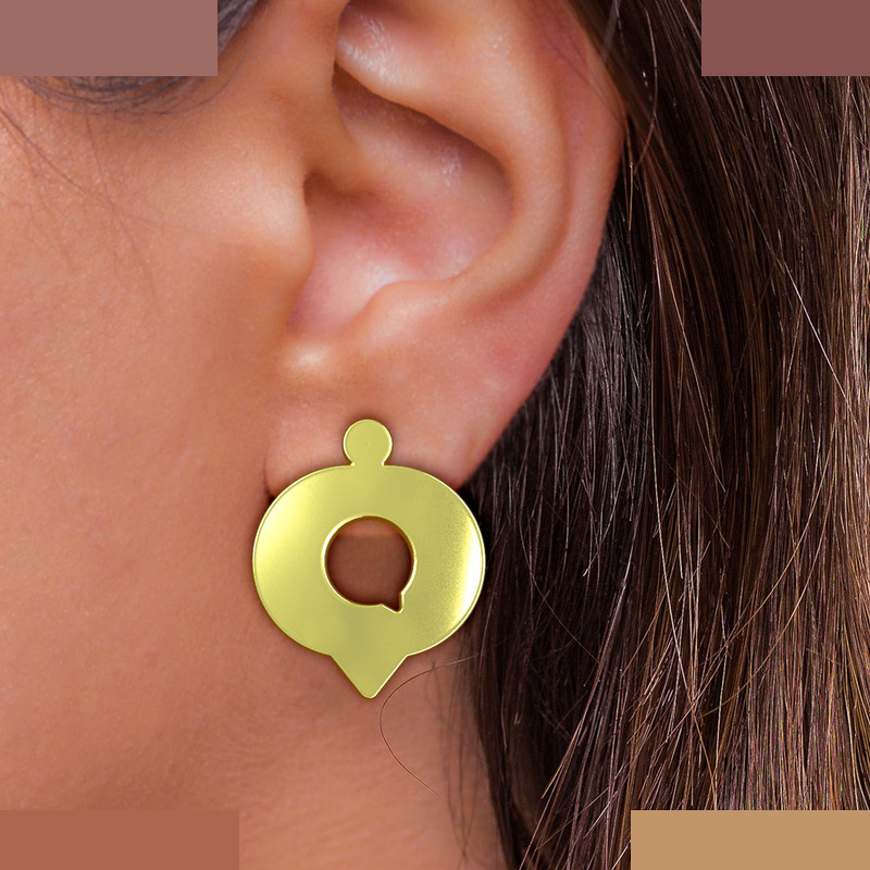 نیم ست طلا 18 عیار زنانه مدوپد مدل علامت کامنت کد NA16035