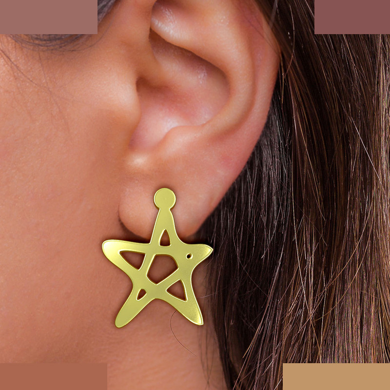 نیم ست طلا 18 عیار زنانه مدوپد مدل ستاره کد NA16151