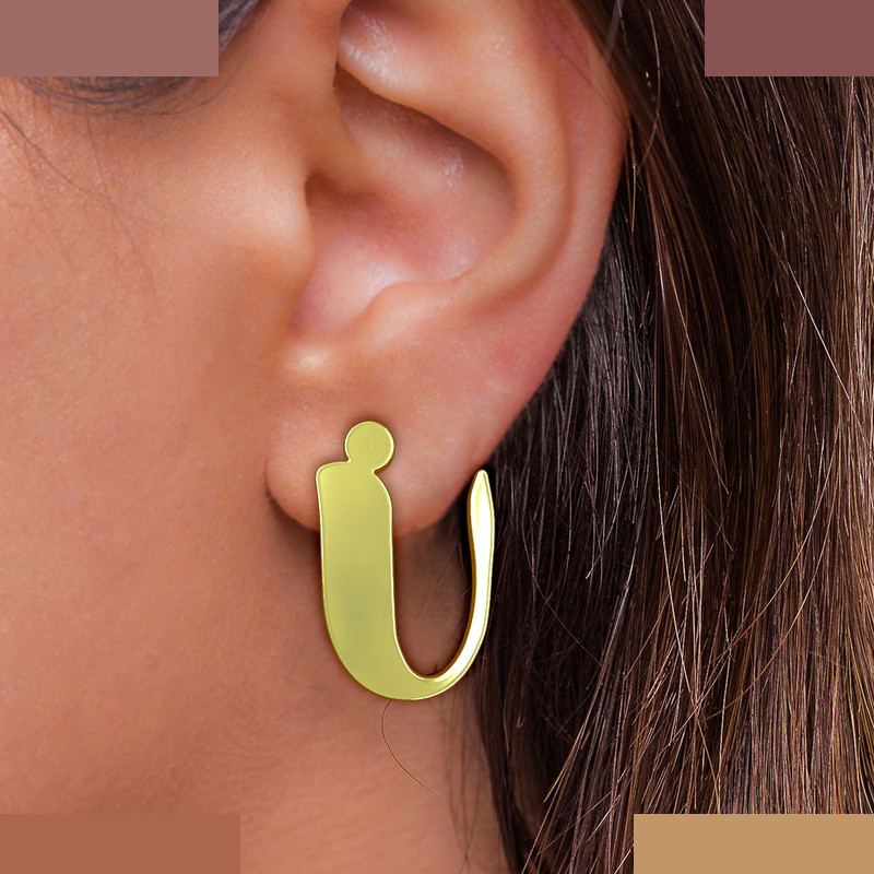 نیم ست طلا 18 عیار زنانه مدوپد مدل حرف U کد NA16652