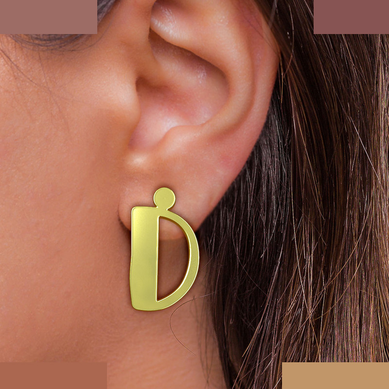 نیم ست طلا 18 عیار زنانه مدوپد مدل حرف D کد NA16710