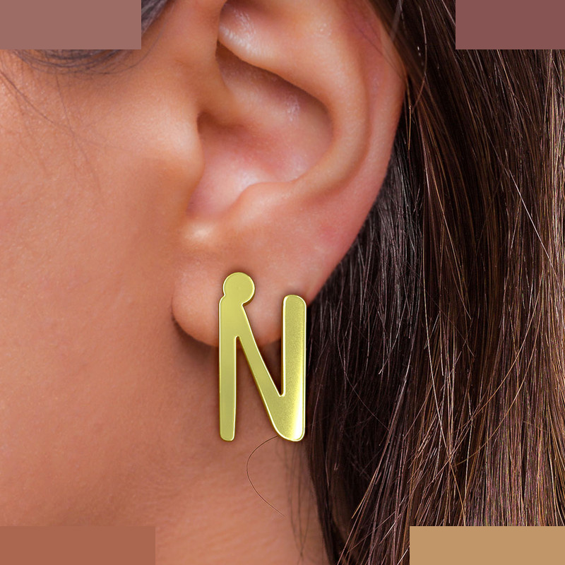 نیم ست طلا 18 عیار زنانه مدوپد مدل حرف N کد NA16774