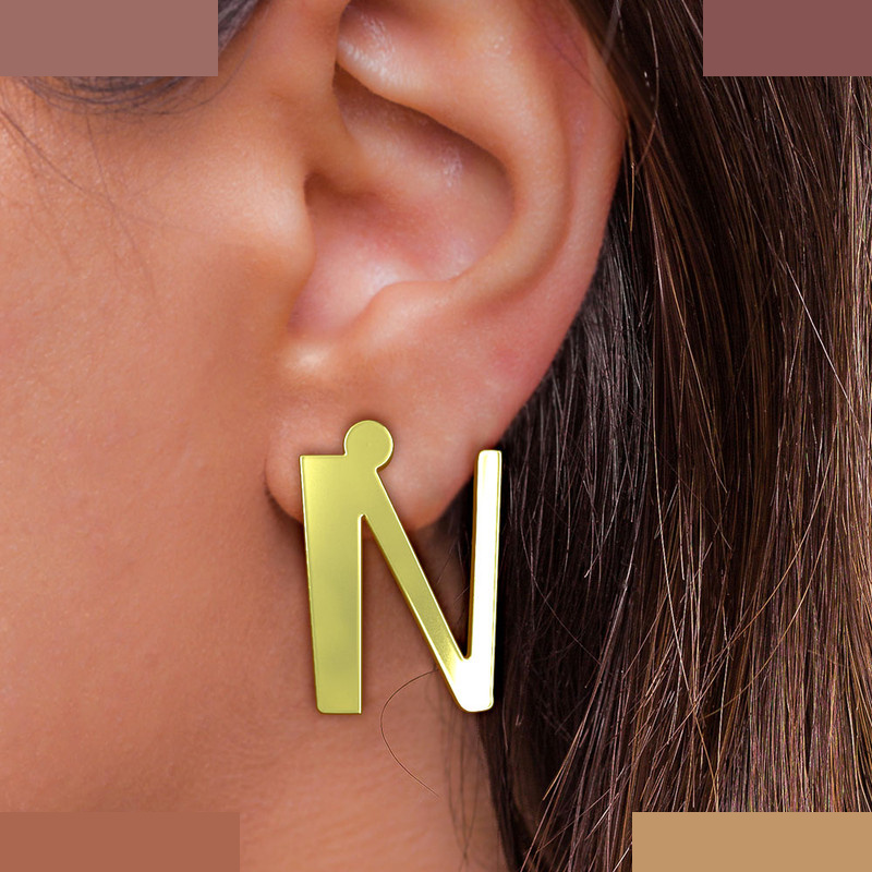 نیم ست طلا 18 عیار زنانه مدوپد مدل حرف N کد NA16848