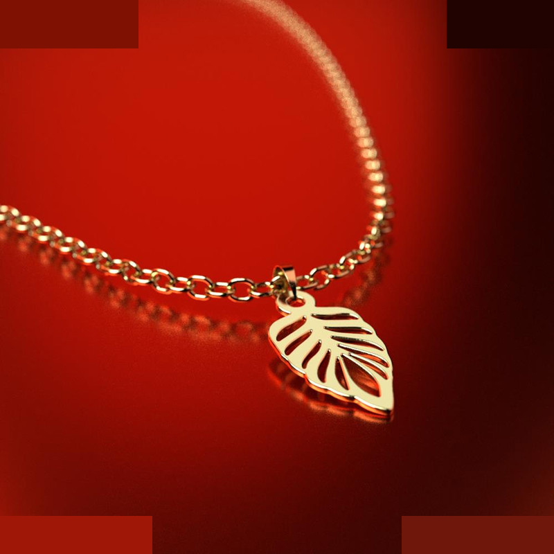 نیم ست طلا 18 عیار زنانه مدوپد مدل برگ کد NA10711