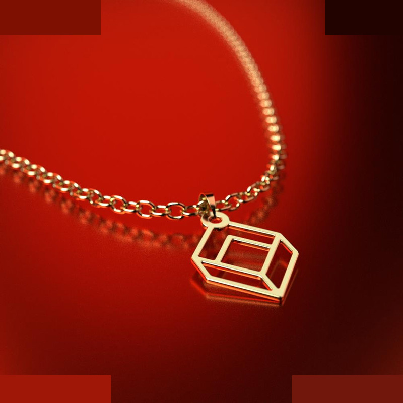 نیم ست طلا 18 عیار زنانه مدوپد مدل مکعب کد NA11016