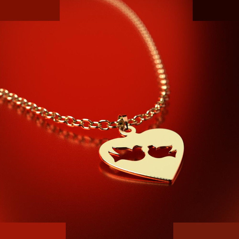 نیم ست طلا 18 عیار زنانه مدوپد مدل قلب و پرنده کد NA11018