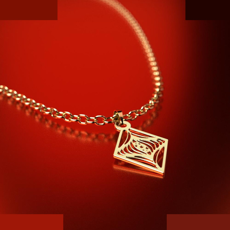 نیم ست طلا 18 عیار زنانه مدوپد مدل لوزی کد NA11045