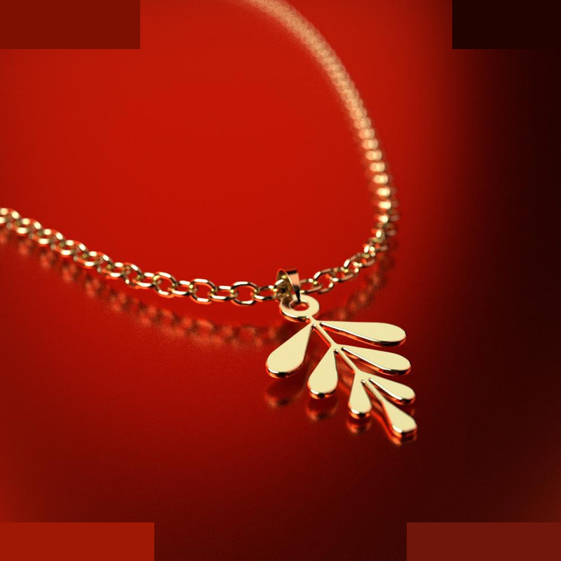 نیم ست طلا 18 عیار زنانه مدوپد مدل برگ کد NA11113