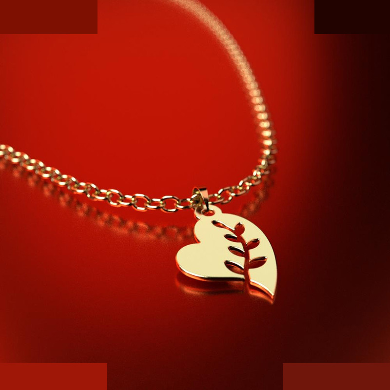 نیم ست طلا 18 عیار زنانه مدوپد مدل قلب کد NA11117