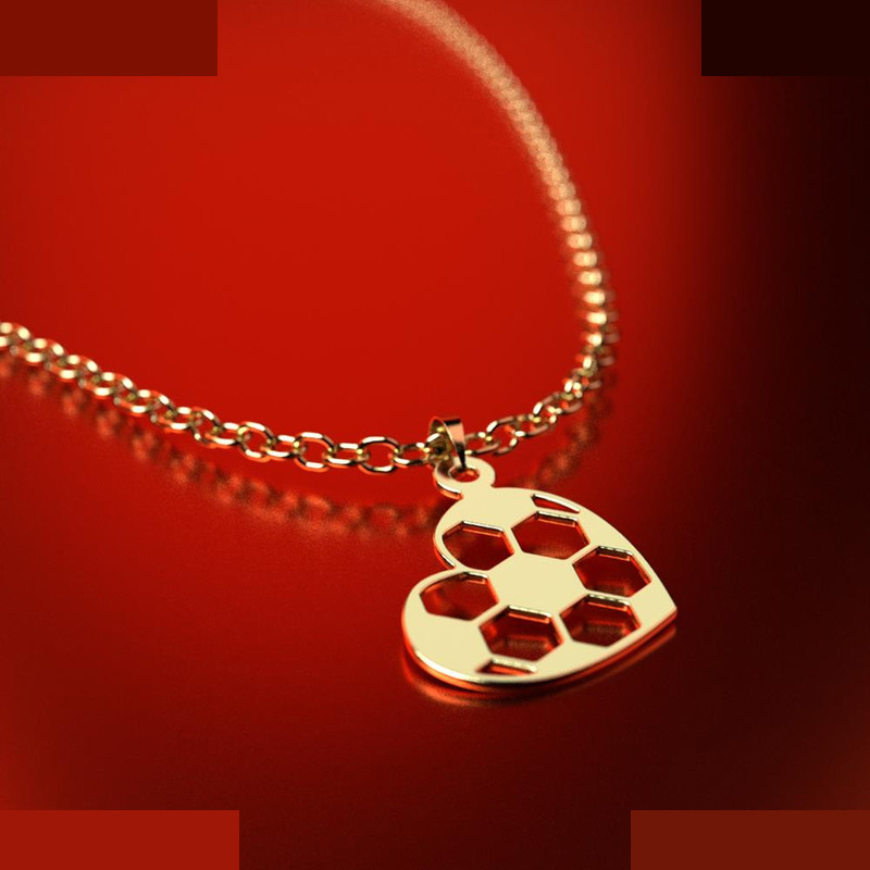 نیم ست طلا 18 عیار زنانه مدوپد مدل قلب فوتبالی کد NA11162