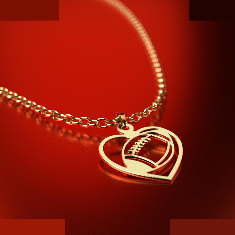 نیم ست طلا 18 عیار زنانه مدوپد مدل قلب و توپ راگبی کد NA11172