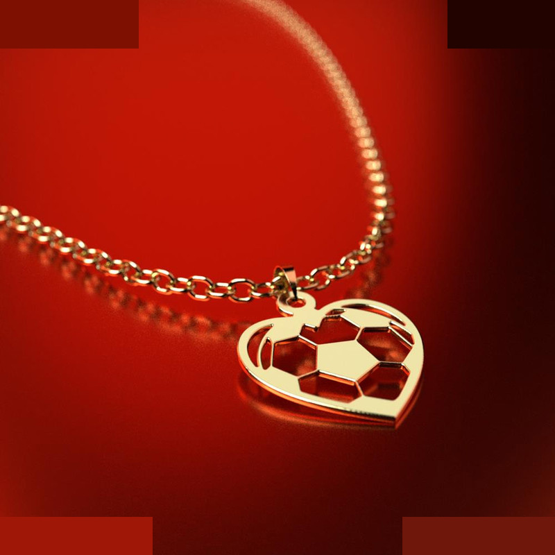 نیم ست طلا 18 عیار زنانه مدوپد مدل قلب فوتبالی کد NA11173