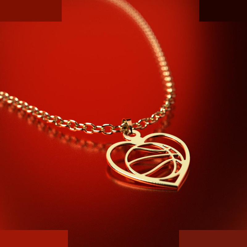 نیم ست طلا 18 عیار زنانه مدوپد مدل قلب و توپ بسکتبال کد NA11178