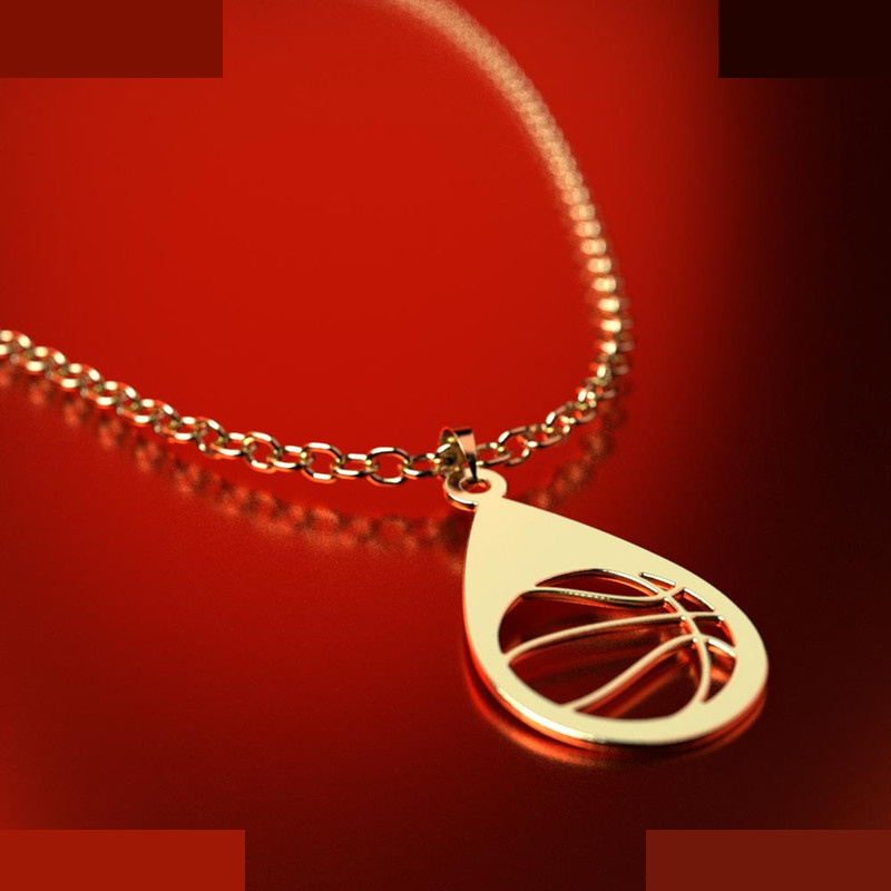 نیم ست طلا 18 عیار زنانه مدوپد مدل حرف بسکتبال کد NA11266